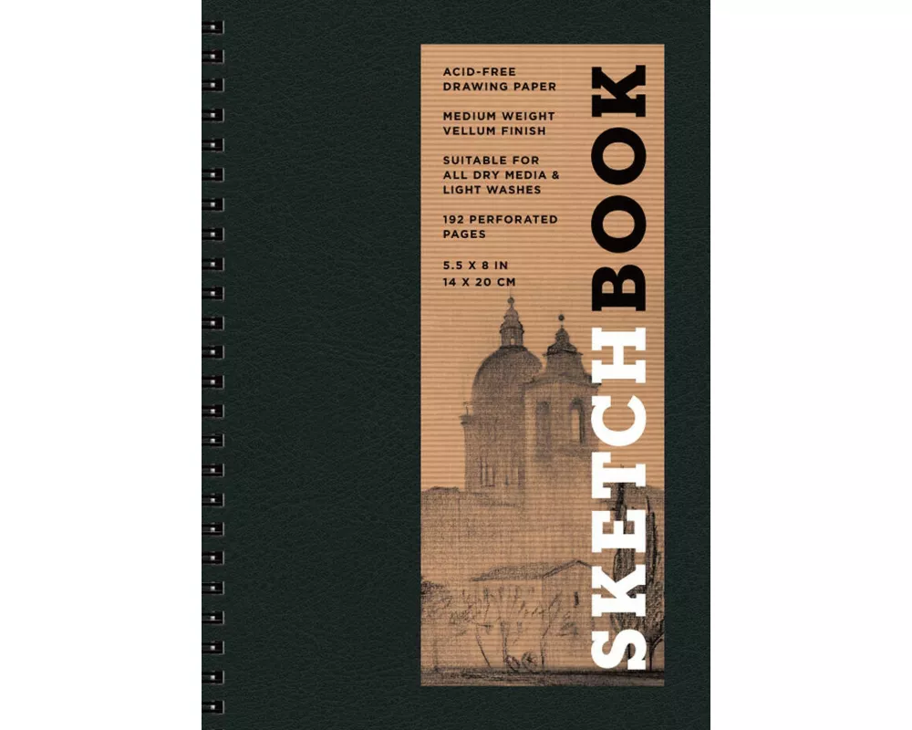 Sketchbook 5.5 X 8 Black Spiral Hardcover Mixed Media Sketchbook for Drawing