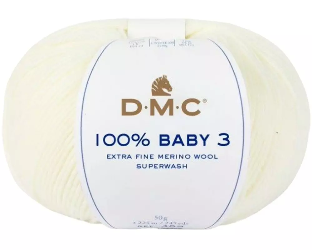 DMC Wolle 100% Baby 3 Weiss