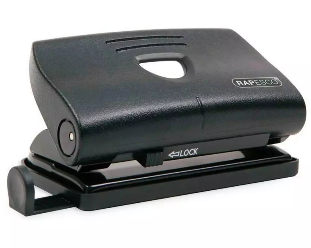 Rapesco 810-P 2-fach Locher 12 Blatt Kapazität, Schwarz