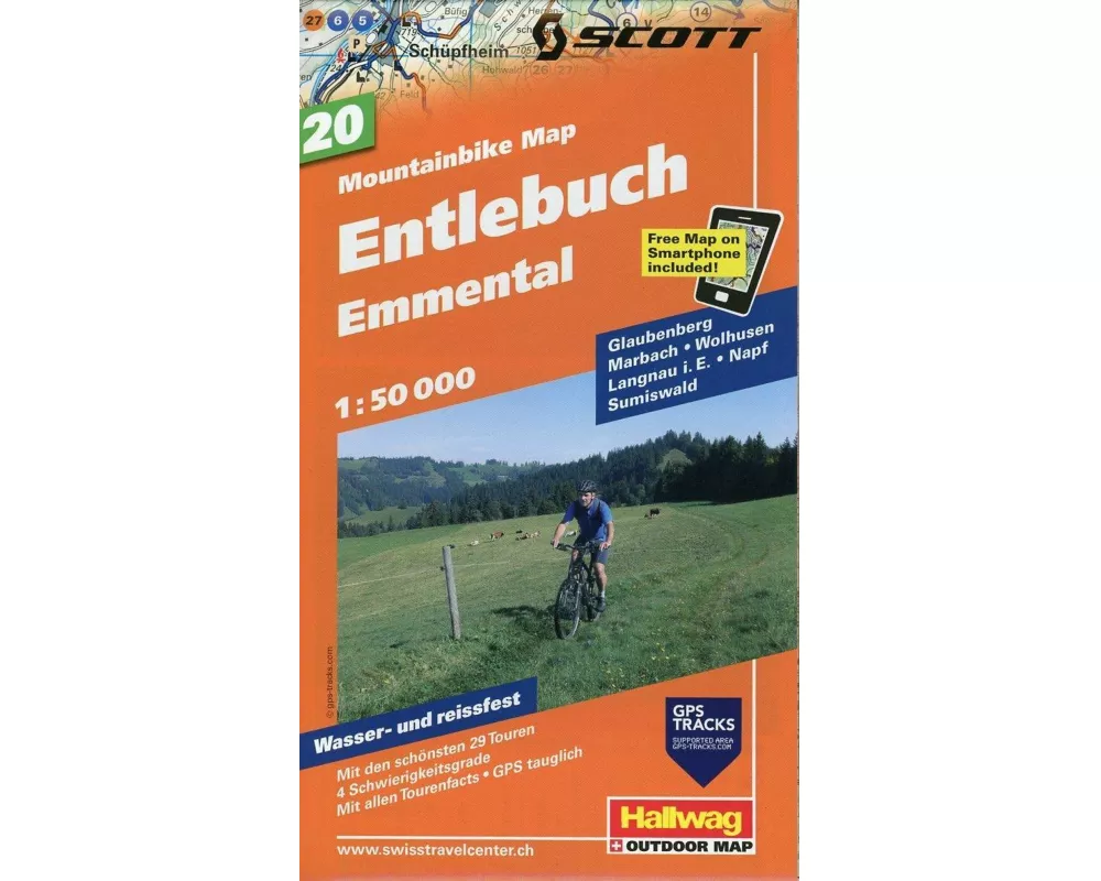 Hallwag Mountainbike-Karte 20 Entlebuch 1:50.000