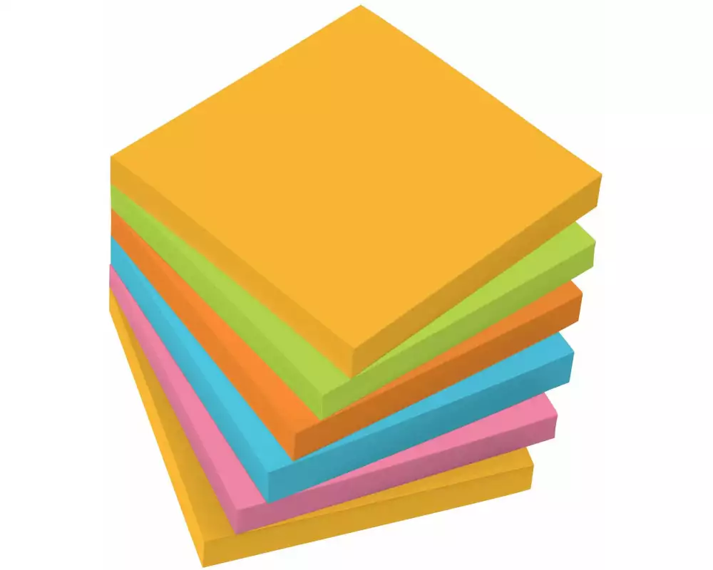 Sigel Notizzettel 7,5 x 7,5 cm 6 Blocks, Mehrfarbig