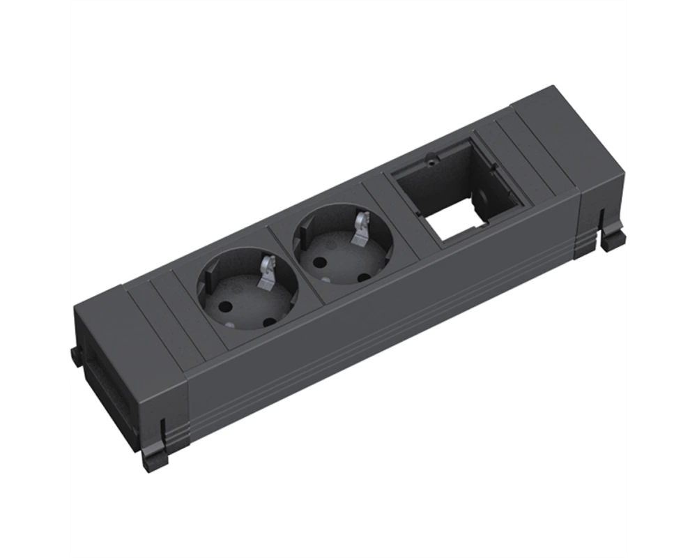 BACHMANN POWER FRAME 2xCEE7/3 1xCM, Kunststoffprofil 0,2m GST18