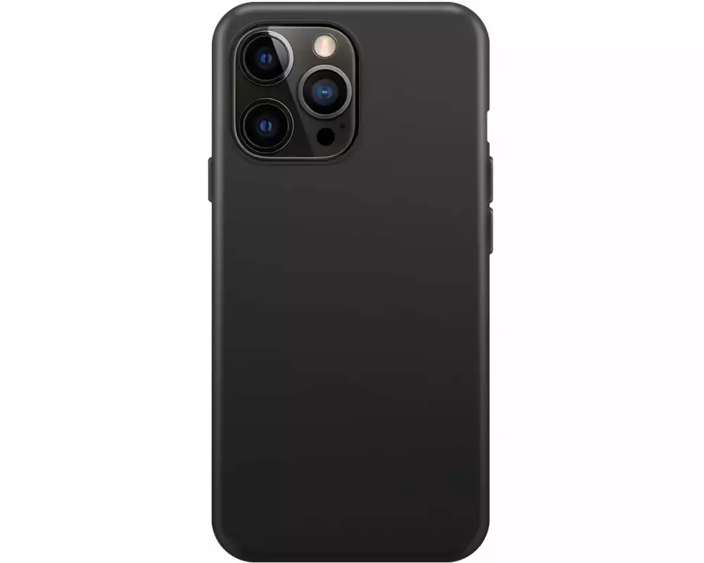 Xqisit Back Cover Silicone Case AB iPhone 14 Pro Max Schwarz