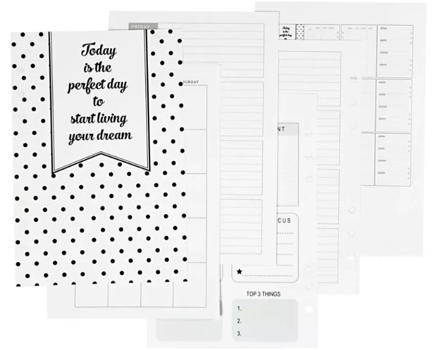 Creativ Company Papiersatzeinlage 5-Wochen-Plan, 142 x 210 mm, 7 Seiten