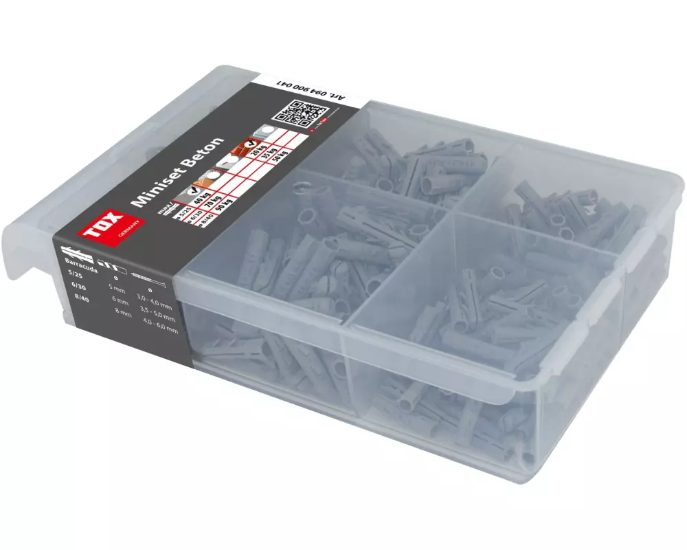 Tox-Dübel Miniset Beton Barracuda 6/30 100 Stück