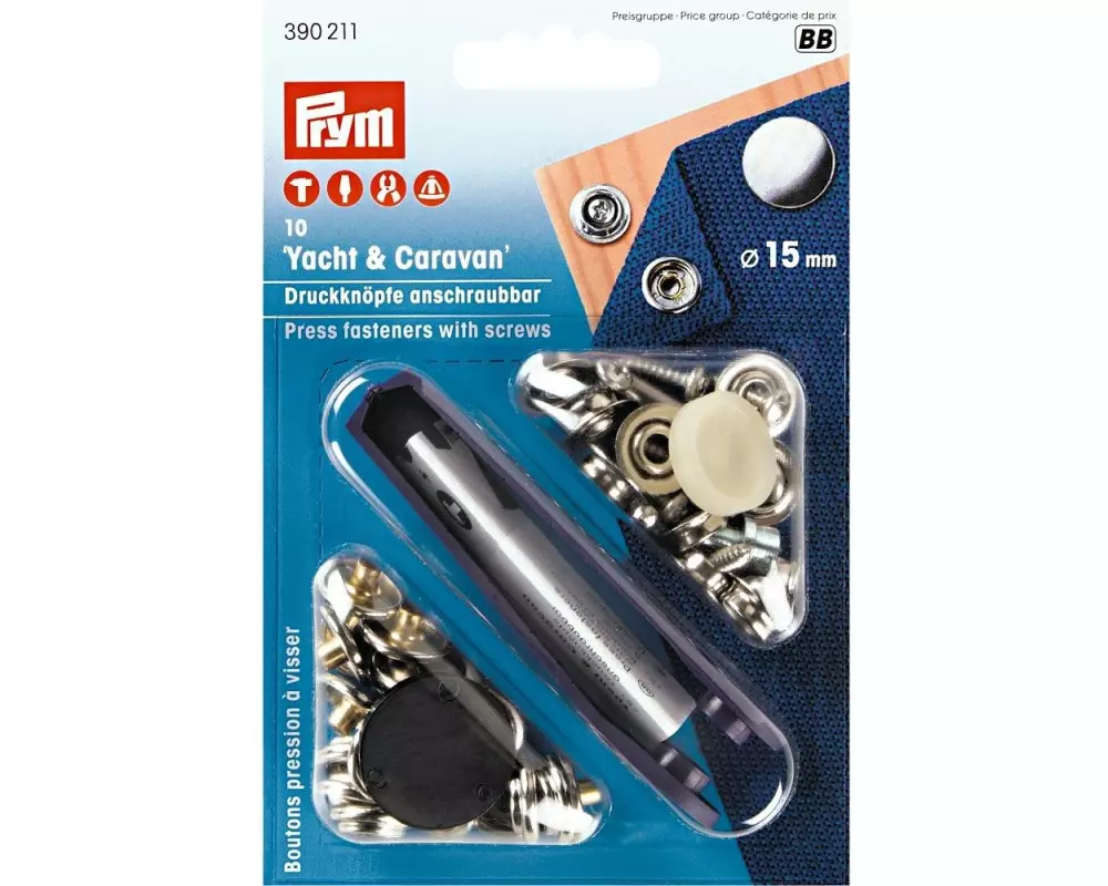 Prym Druckknöpfe Caravan 15 mm, 10 Stück