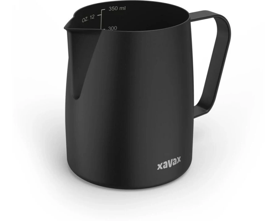 Xavax Milchkännchen Barista, 350 ml, Edelstahl, Schwarz-matt