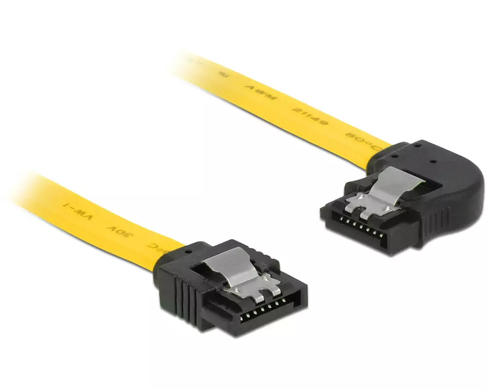 Delock SATA3-Kabel gelb, links gewinkelt, 30 cm