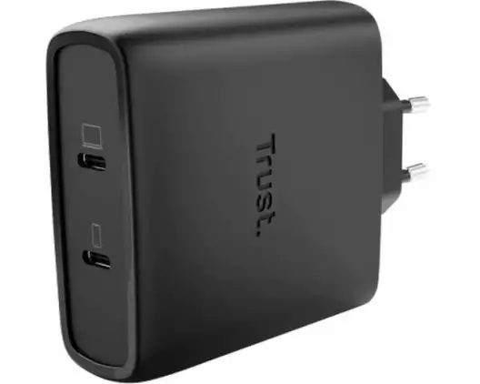 Trust Maxo USB-C-GaN-Ladegerät 100 W mit 2 Anschlüssen Schwarz
