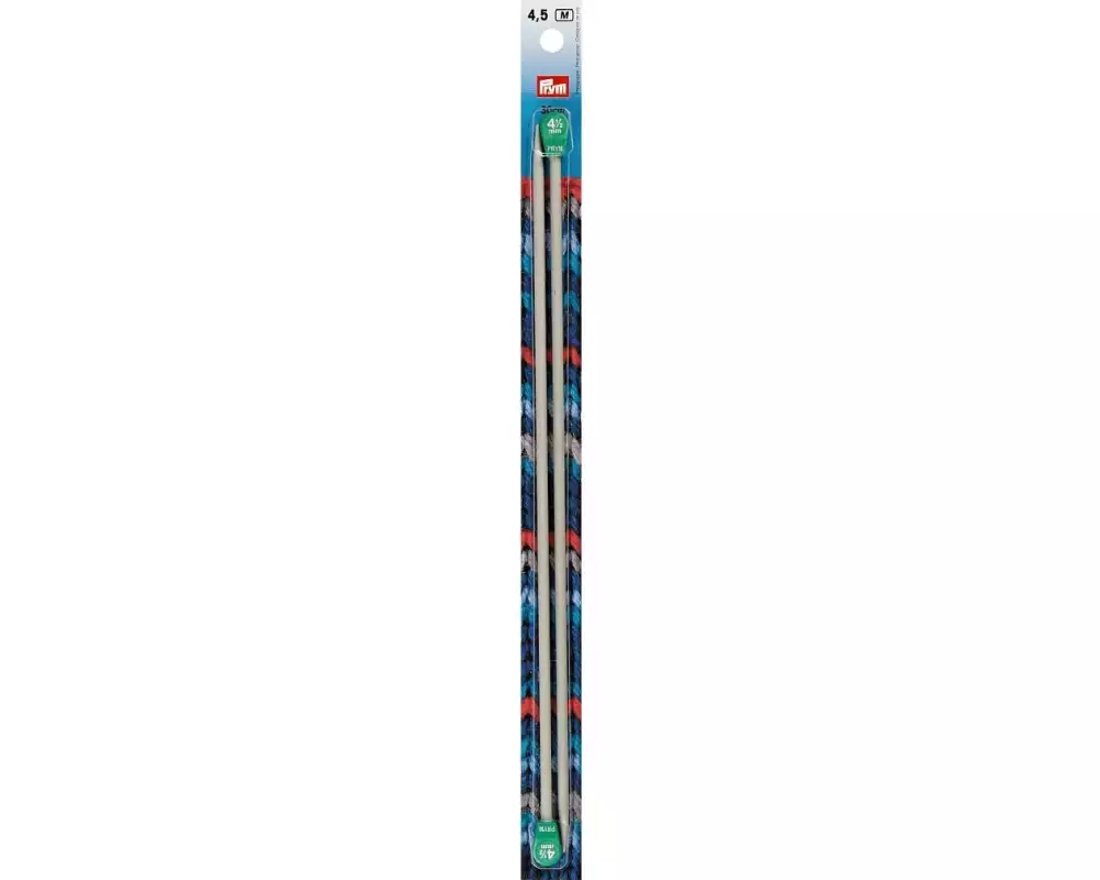 Prym Jackenstricknadel Alu, Grau 4.50 mm, 30 cm, Karte 2 Stück