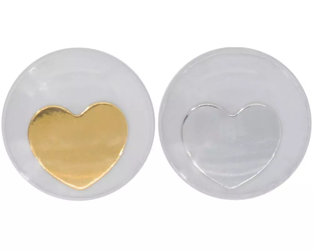 Glorex Wackelaugen Herz gold/silber 35 mm