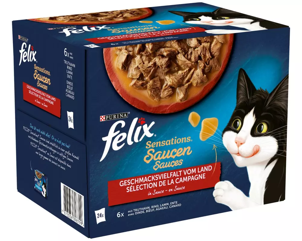 Felix Nassfutter Sensations Fleisch in Sauce, 24 x 85 g