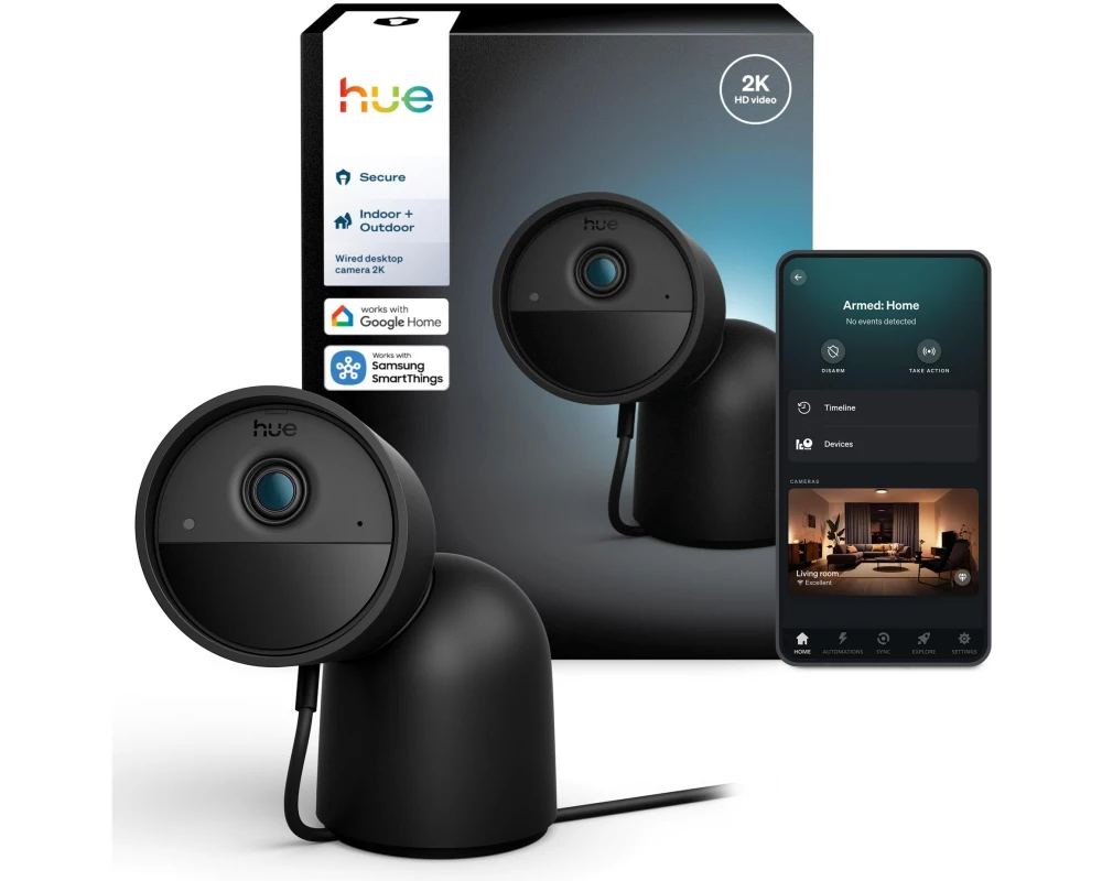 Philips Hue Secure Kamera 2K Desktop schwarz