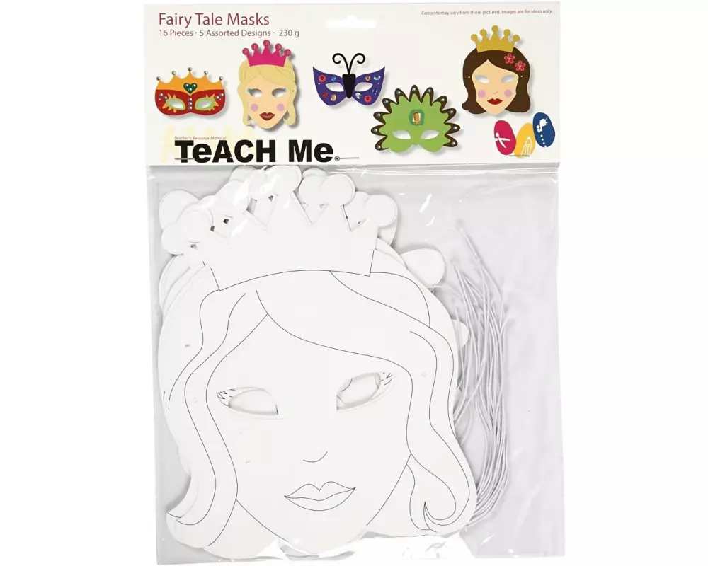 Creativ Company Partyaccessoire Märchen-Masken 16 Stück