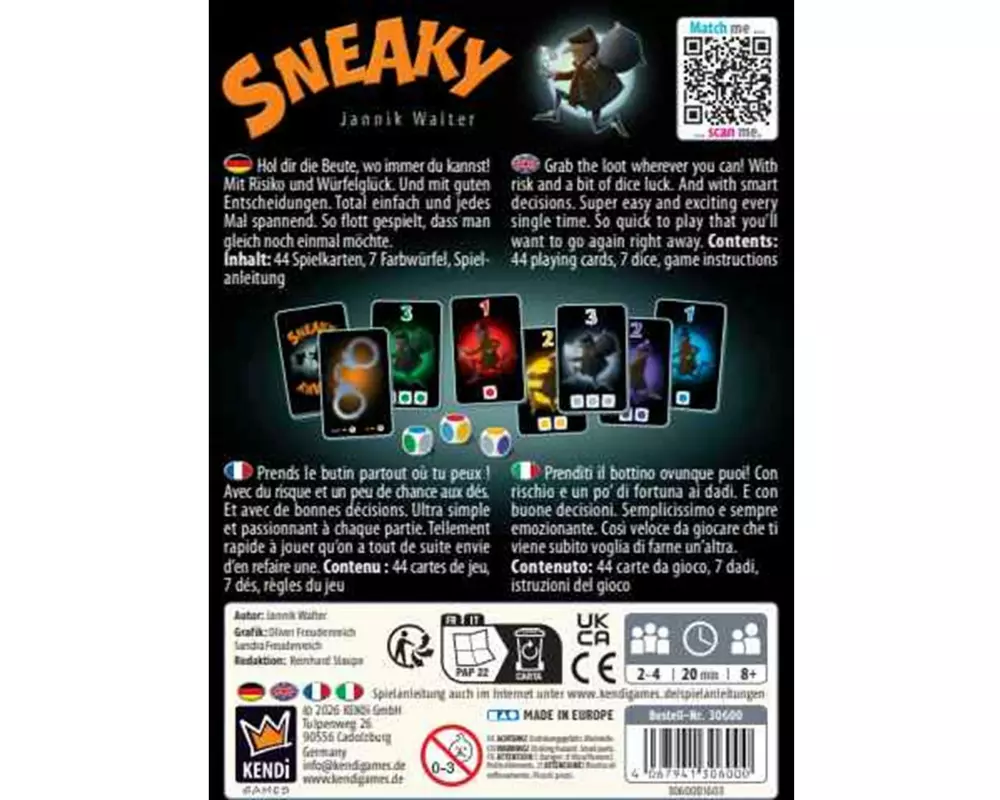KENDi GAMES Familienspiel Sneaky -DE/FR/IT-