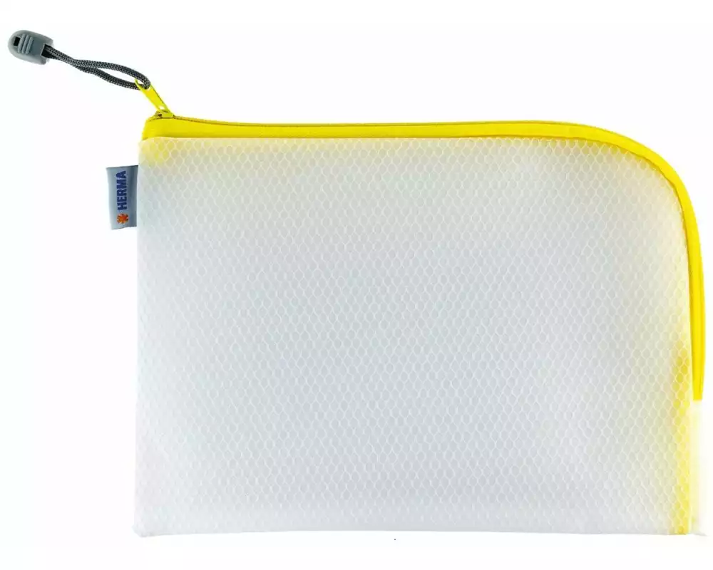 HERMA Etui Mesh Bag 26 x 20 cm, Gelb/Weiss