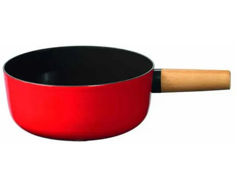 Stöckli Fondue-Caquelon Emotion 21 cm, Rot/Schwarz