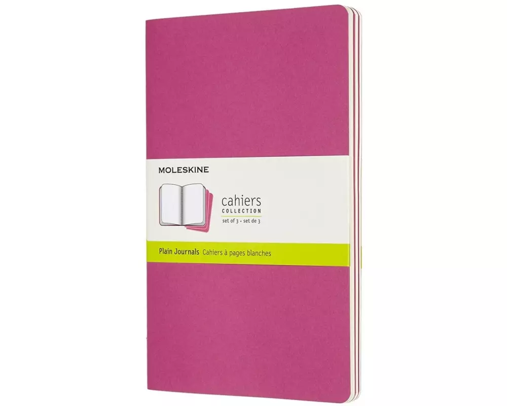 Moleskine Notizbuch A5 Blanko, Pink, 3-teilig