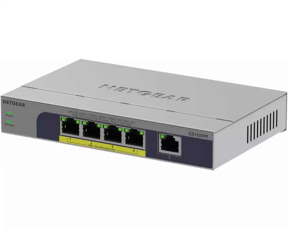 Netgear PoE+ Switch GS105PP 5 Port