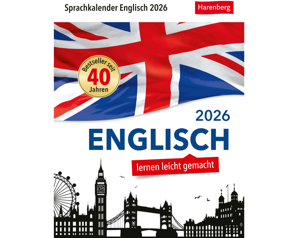 HARENBERG Abreisskalender 2026 2110800+26 Englisch DE, EN 12.5x16cm