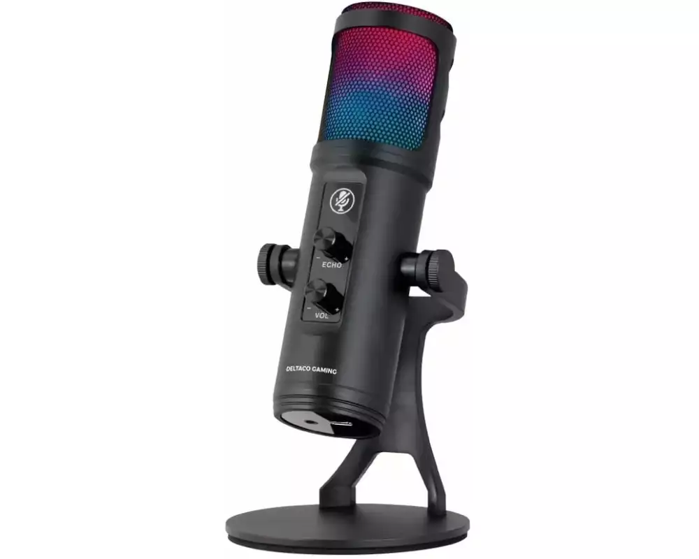 DELTACO Mikrofon GAM-171 RGB Gaming, Schwarz