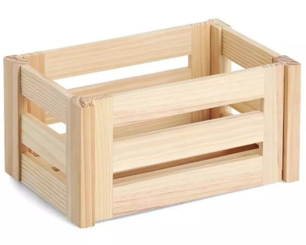 Zeller Present Aufbewahrungskiste Leisten 29.5 x 19.6 x 15 cm, Braun