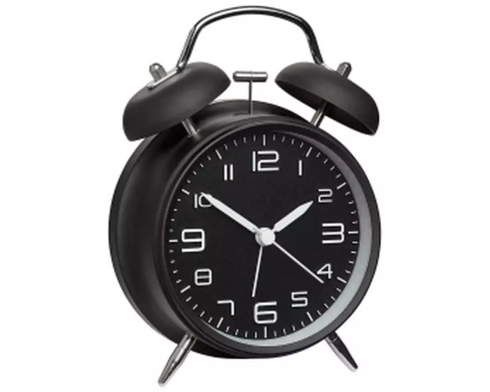 TFA Dostmann Elektronischer Wecker mit Doppelglocke, Schwarz