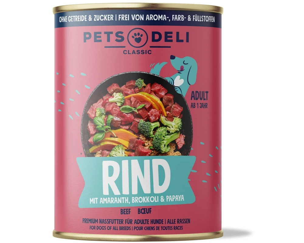 Pets Deli Classic Rind, Brokkoli, Papaya, Amaranth, Basilikum 400 g