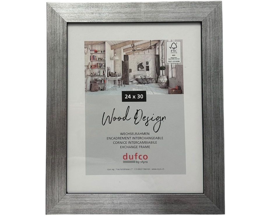 DUFCO Holz-Bilderrahmen 24x30cm 1610.80070 Larisis silber