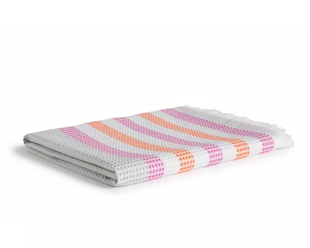 Möve Strandtuch Summer Daylight White 90 x 180 cm, Pink/Orange