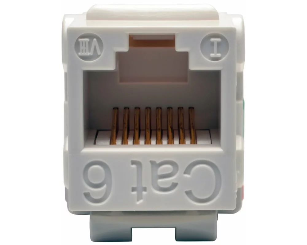 EATON TRIPPLITE Cat6/Cat5e, 110 Style, Punch Down, Keystone Jack - White, TAA
