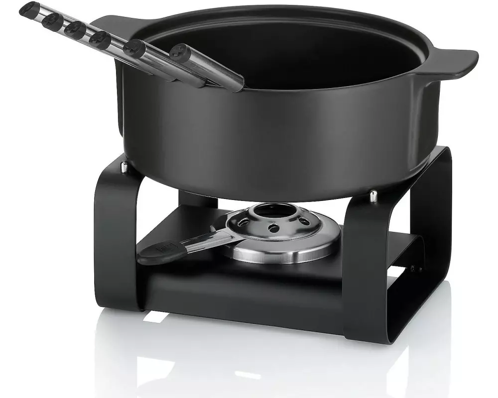 Kela Käsefondue-Set Roman 9 Teile, Schwarz