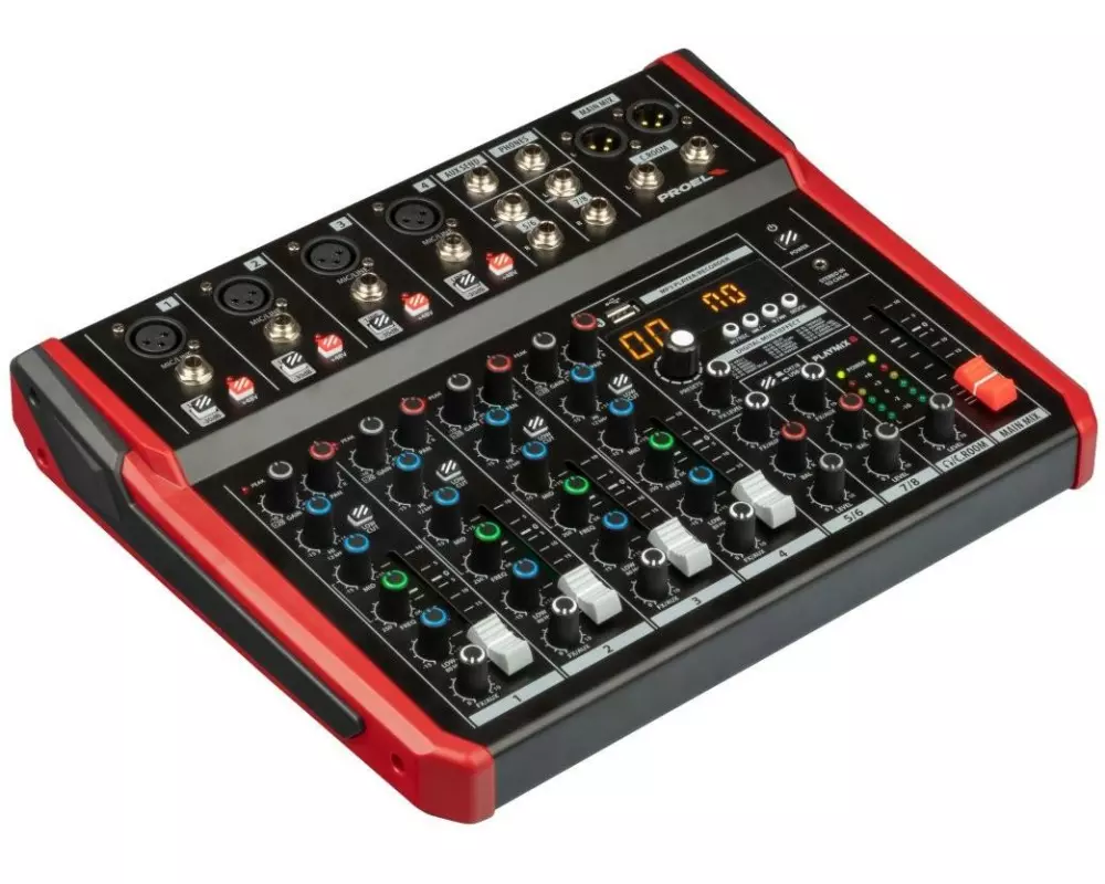 PROEL Playmix 8 8-Kanal-Mischer mit DSP und USB/BT-Schnittstelle