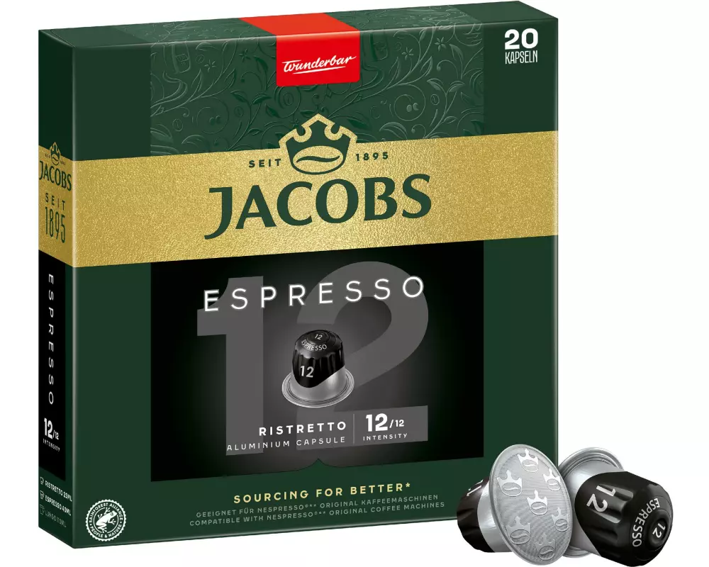 Jacobs Kaffeekapseln Espresso 12 Ristretto 20 Stück