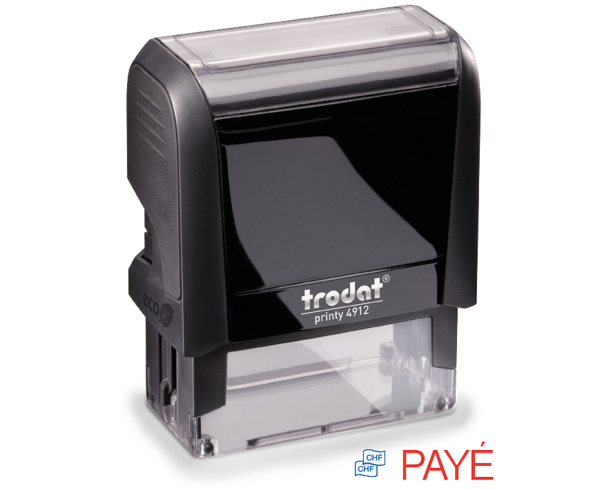 TRODAT Stempel Payé 4912PAYE blau/rot 47x18mm