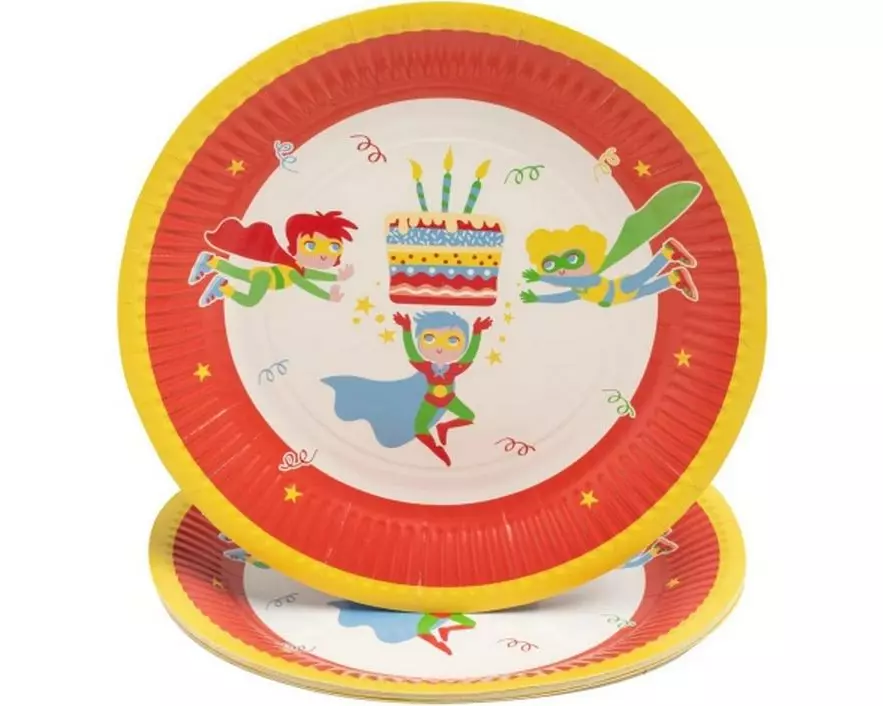 PRO nappe Einwegteller Superheld 10 Stück, Mehrfarbig