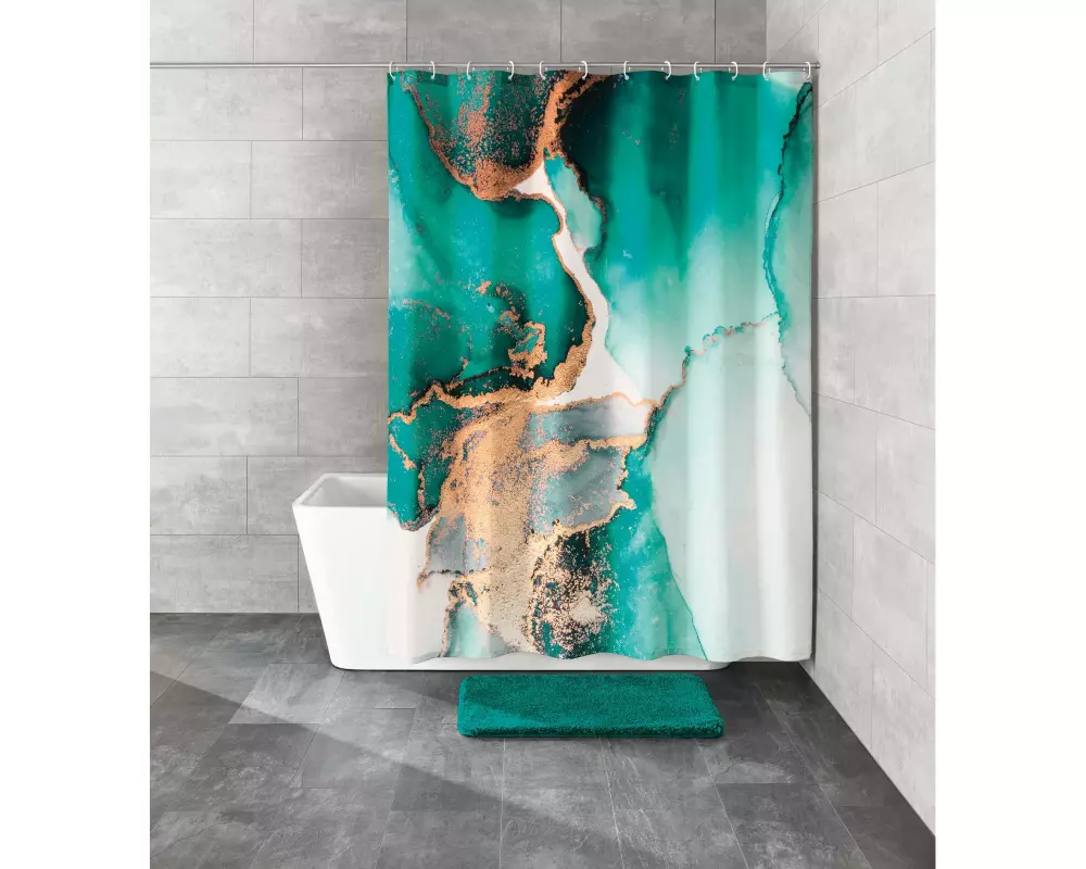 Kleine Wolke Duschvorhang Teal 180 x 200 cm, Grün