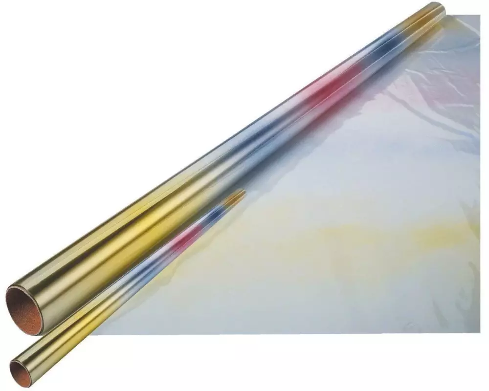 Folia Geschenkpapier Schimmerfolie Regenbogen, 75 cm x 5 m