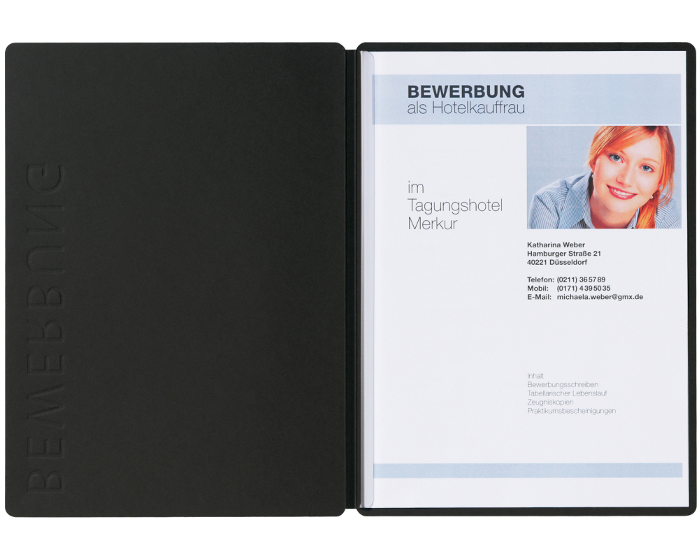 PAGNA Bewerbungsmappe Solo A4 22006-04 schwarz 5mm