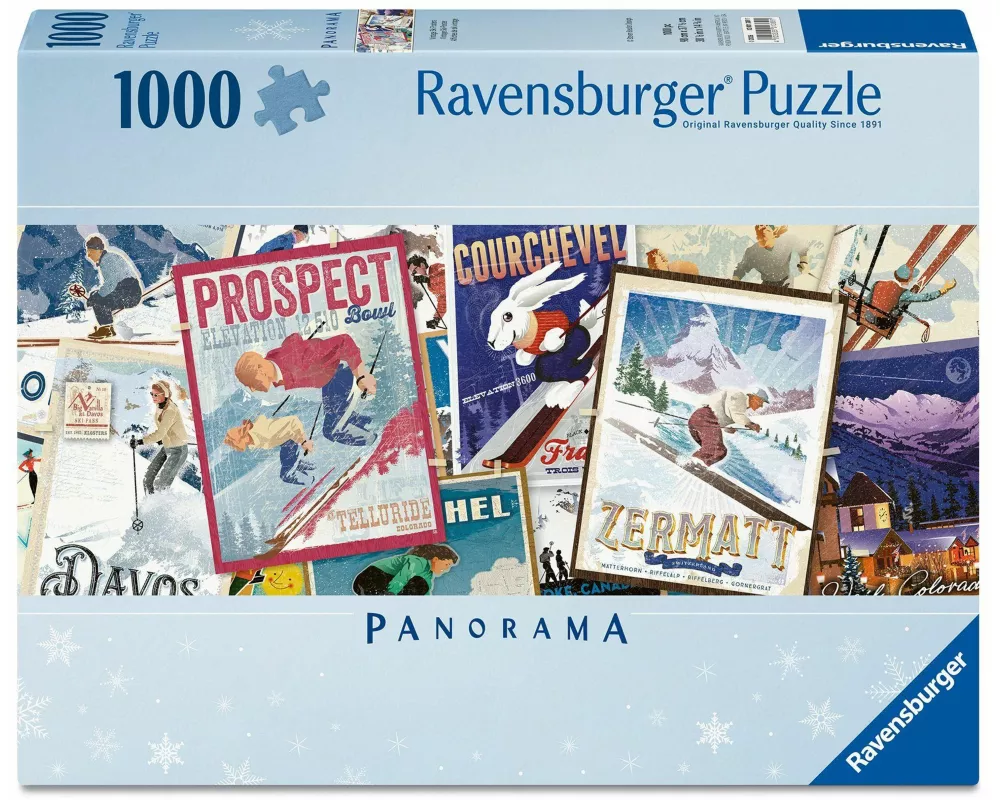 Erwachsenenpuzzle 1000 Teile - Vintage Ski-Poster