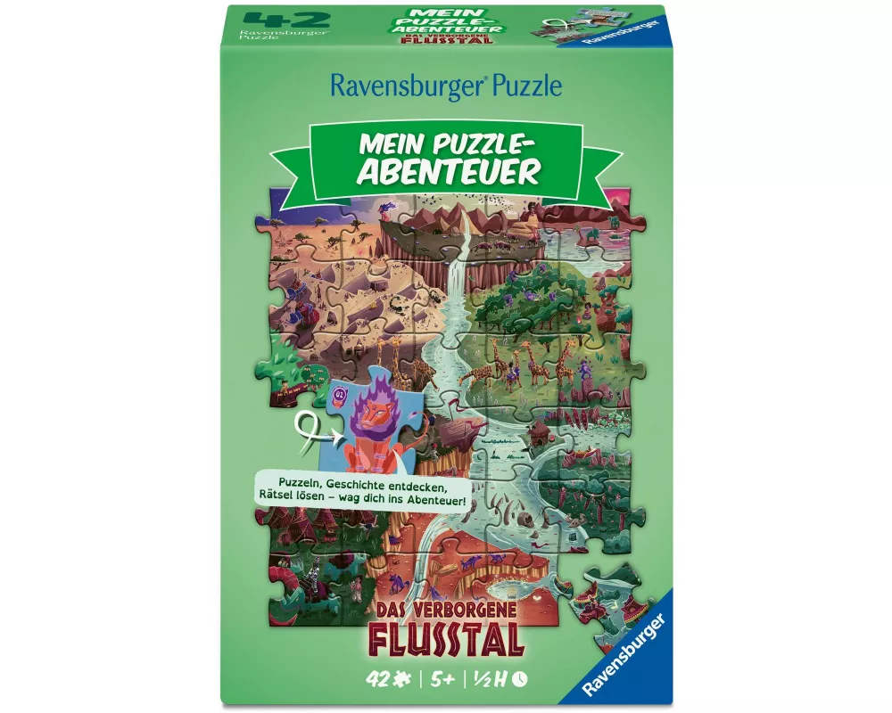 Kinderpuzzle 42 Teile - Mein Puzzle-Abenteuer: Das verborgene Flusstal