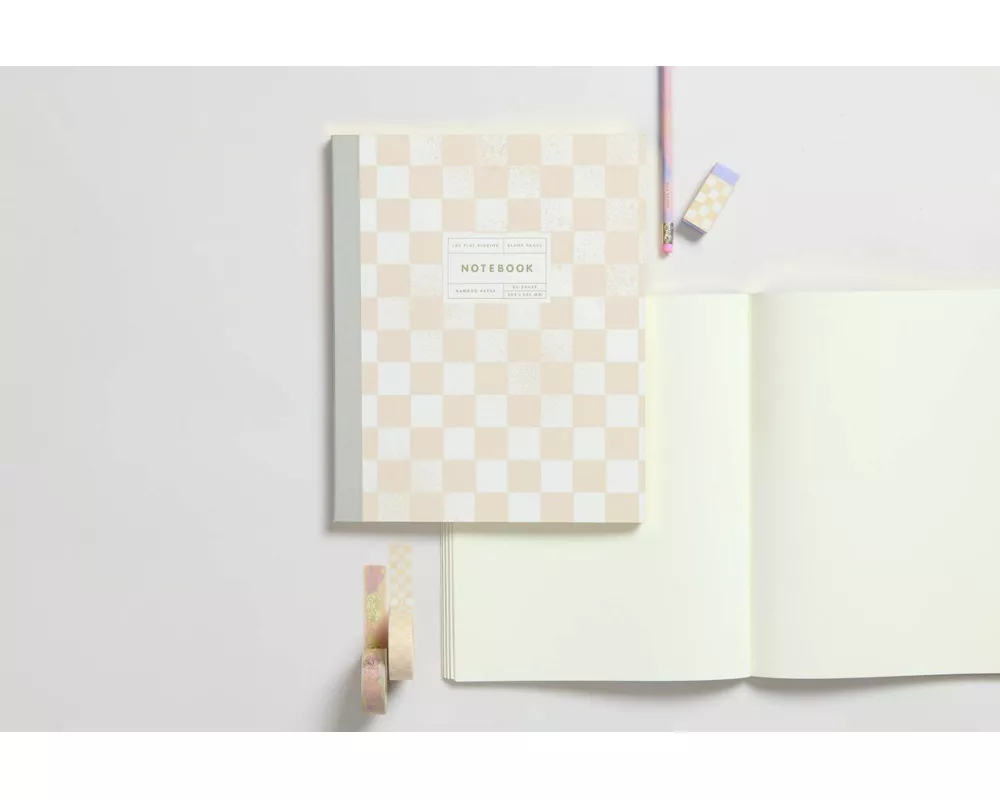 Notizbuch L, Schachbrettmuster, 80 Seiten, 100 g/m² Bambuspapier