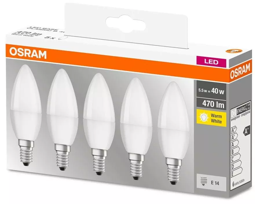OSRAM Lampe Base Retro, 5.5W, E14 Warmweiss (WW)