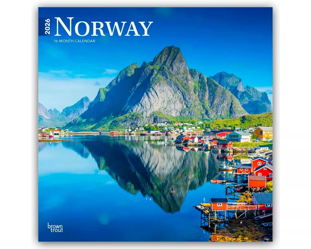 Norway 2026 12 X 24 Inch (Hanging) Monthly Square Wall Calendar Plastic-Free