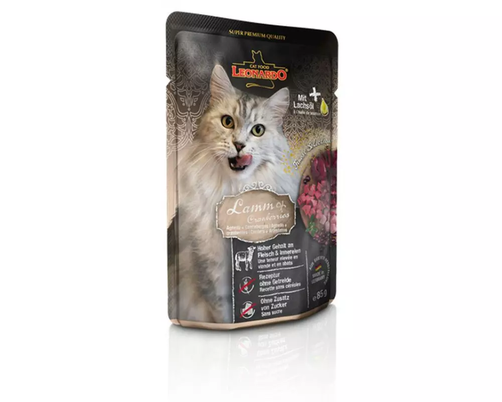 Leonardo Cat Food Nassfutter Lamm & Cranberries, 85 g