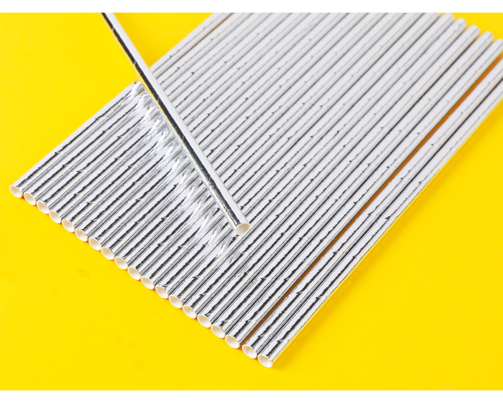 I-DRINK Trinkhalm Papier silber ID0910 20 Stk. 197x6mm