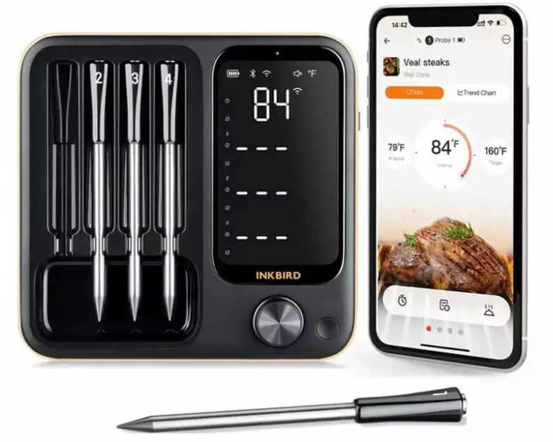 Inkbird Fleischthermometer INT-14-BW 4x drahtlose Sonden