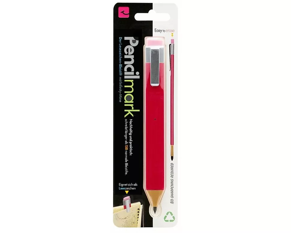 Pencilmark (Cherry Red) - der superflache Bleistift mit Infinity-Mine