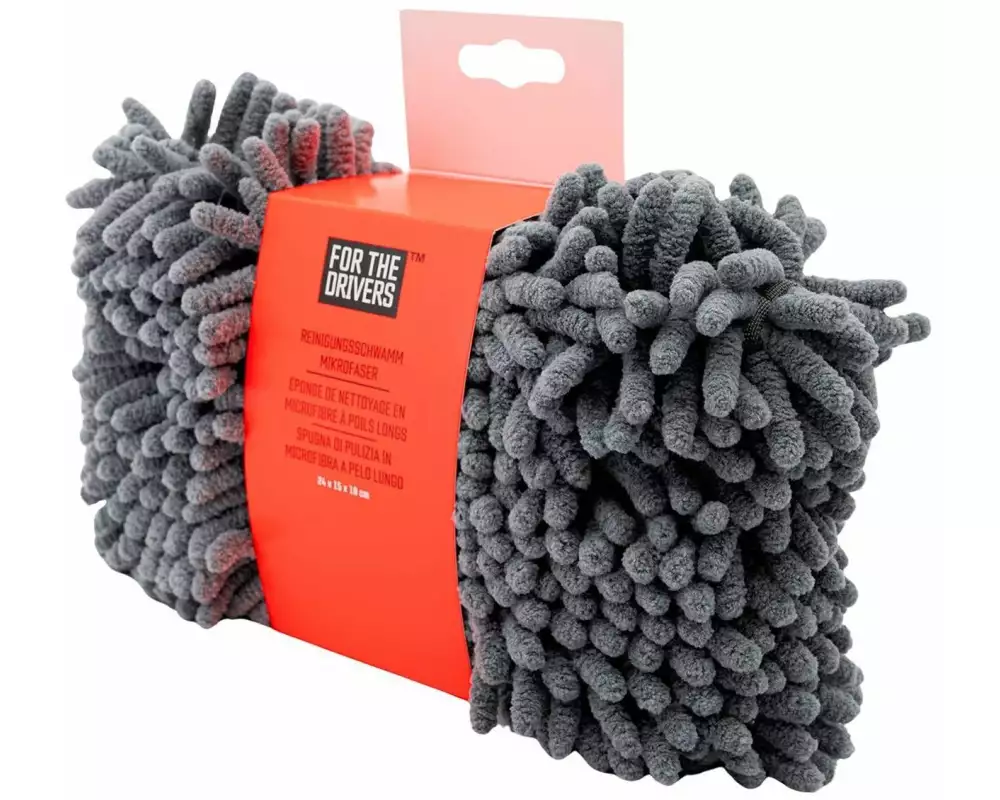 For The Drivers Reinigungsschwamm aus Mikrofaser Langhaar, silber