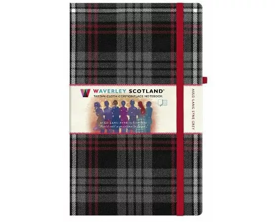 Auld Lang Syne Grey Tartan Notebook: Large 21cm x 13cm